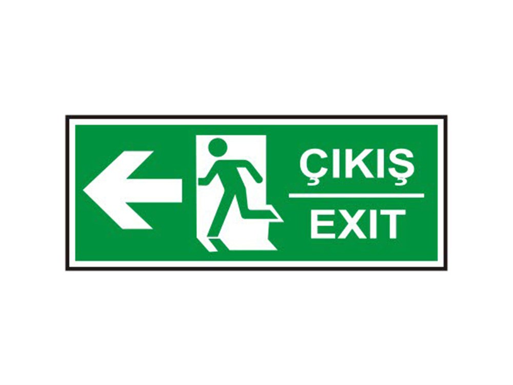 Exit - Çıkış Sol Ok Fotolümenli