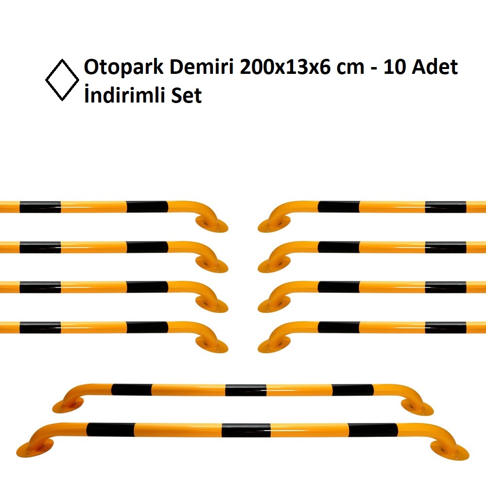 Otopark Demiri 200x13x6 cm Sarı  - 10 Adet İndirimli Set