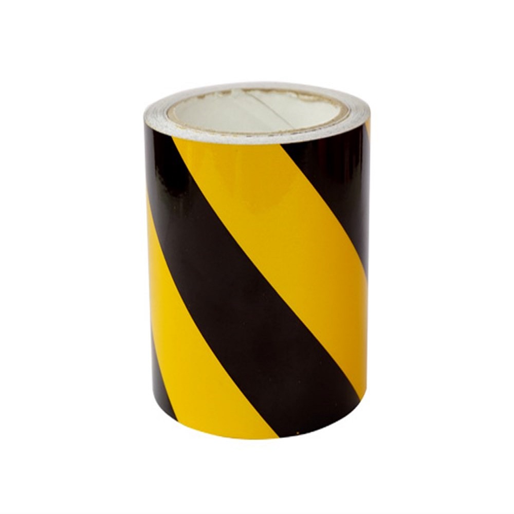 Sarı - Siyah Reflektif Bant, Reflektif Şerit 10 cm x 10 m