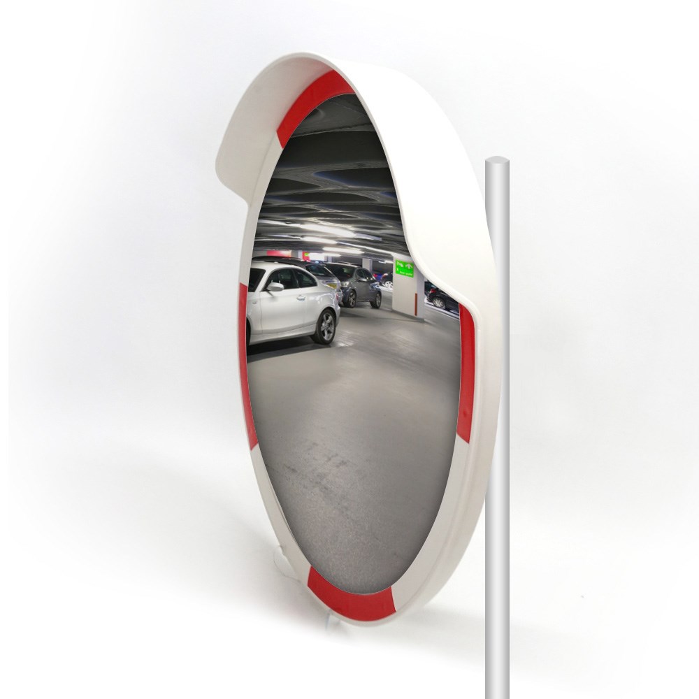 Trafik Güvenlik Aynası 80 cm Beyaz ve 2.5 mt Flanşlı Direk